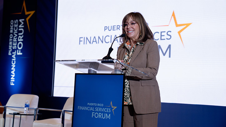 Speaker at the podium at the 2024 Forum