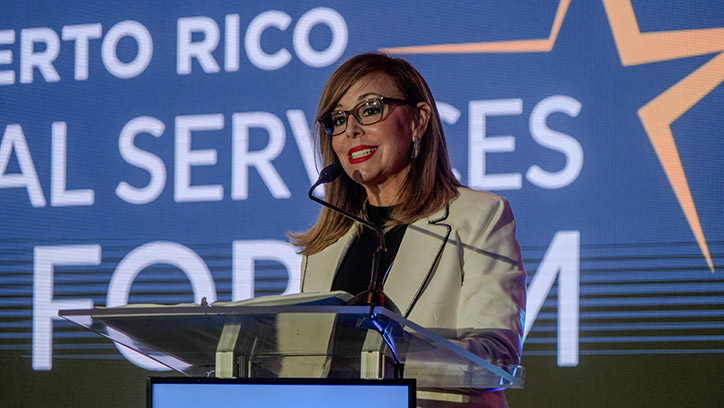 Speaker at the podium at the 2023 Forum
